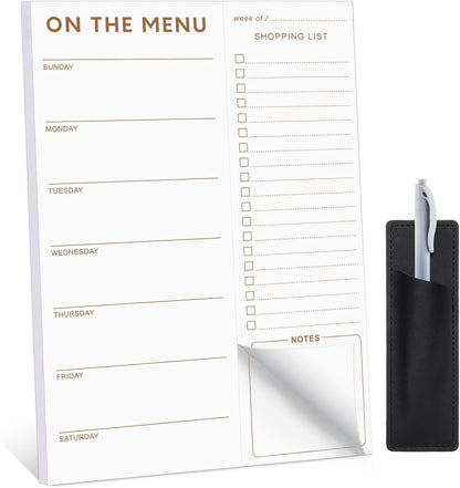 Thboxes 60 Sheets Magnetic Weekly Meal Planner for Fridge, Grocery List Pad | Tear-Off Shopping List, 7x10 In, Flower Design, Full Backing Grip, for Meal Prep, Kitchen, Families, Parents, Home Office