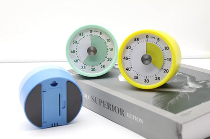 Visual Timer, 60-Minute Magnetic Mechanical Kitchen Timer Green | Stainless Steel Manual Countdown Timer with Loud Alarm for Cooking, Fitness, Office