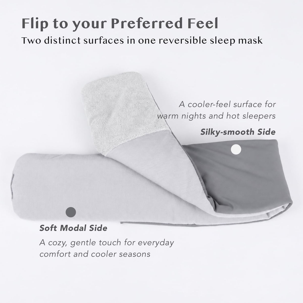 Dual-Sided Sleep Mask with Silent Fastener, No Buckle Eye Mask for Sleep