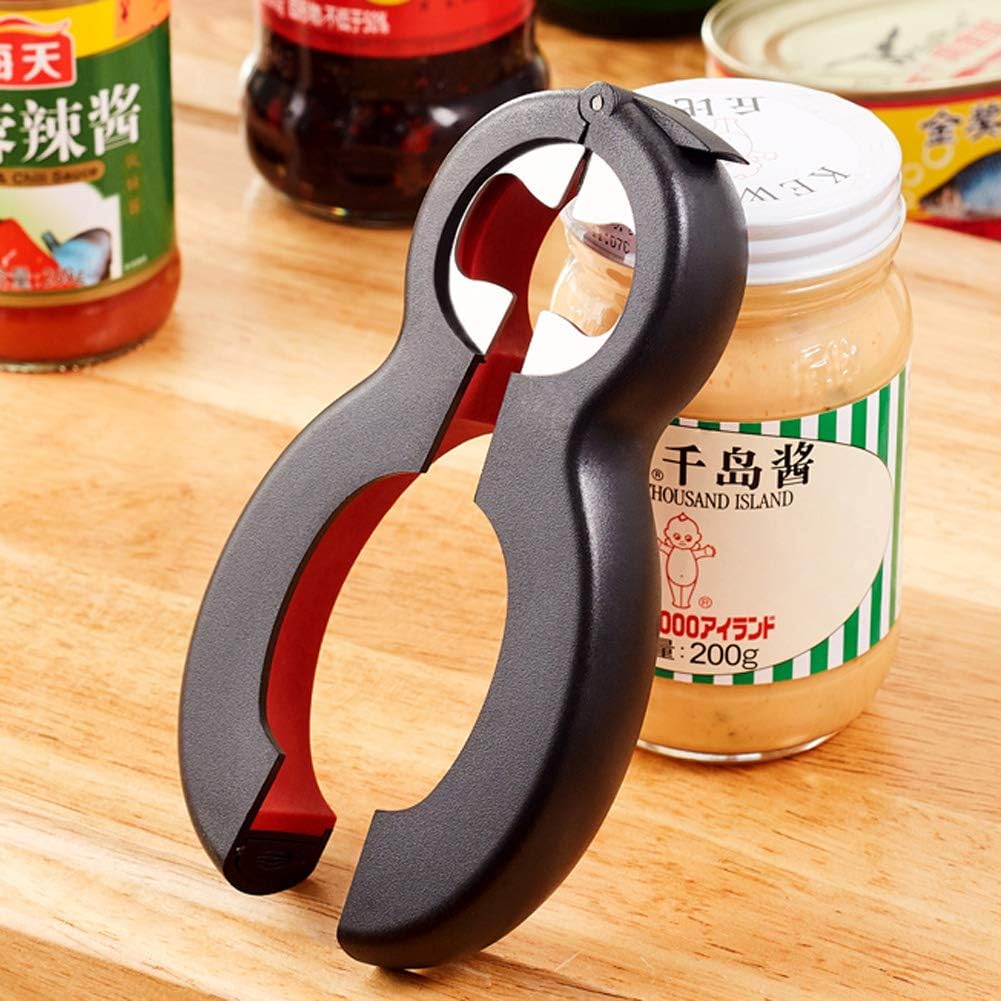 Medsuo Jar Opener, Non-Slip, 6 in 1 Multi Tool Bottle Opener for Seniors | Opening Jars, Pop-tab Cans, Twist Bottle Caps, Compact Size, Arthritic Hand Saver, Kitchen Gadget