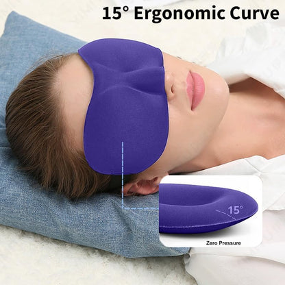 Sleep Mask for Back and Side Sleepers 1 Pack, 3D Light Blocking Eye Mask for Sleeping, Zero Pressure Eye Cover for Women and Men, Lightweight Breathable Night Blindfold Black