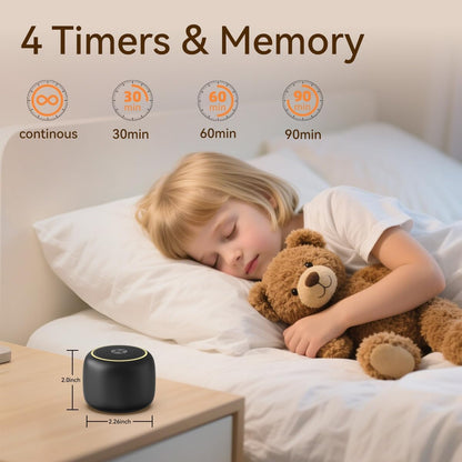 DailyBody Sound Machine White Noise Machine with 30 Soothing Sounds 12 Colors Night Light 32 Levels Volume 5 Timers & Memory Function Effectively Blocks Noise Ideal Sleep Machine for Baby Kids Adults