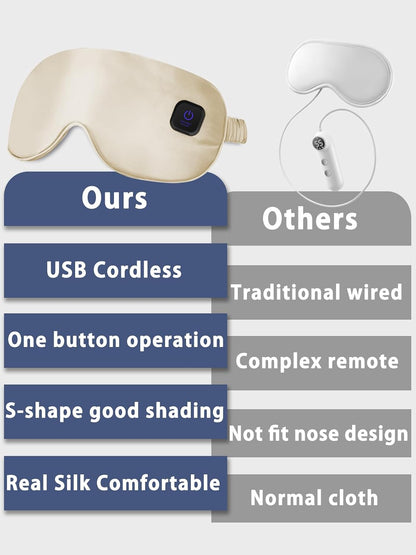 Dearan Upgraded 3 Temperature Modes Silk Heated Eye Mask Cordless,Rechargeable Warm Eye Heating Pad No Pressure for Dry Eyes, Sleep Eye Mask Christmas Gift for Men Women