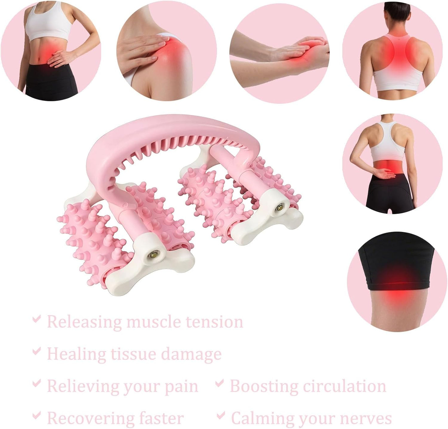 Cellulite Massage Tool,Anti Fascia Release Muscle Cellulite Roller | Lymphatic DrainageMassager Tools for Trigger Point Deep Tissue for Legs/Thighs/Butt/ Back (Blue)