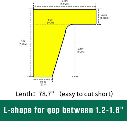 Bed Filler for Headboard, Suitable for Gap 1-2" of King Queen Twin Bed, 78.7'' Long Wedge Sleeping Pillow, Foam Mattress Gap Filler
