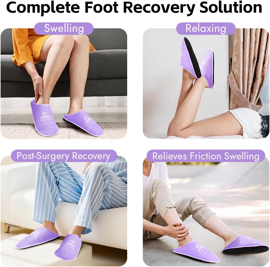 Gel Ice Pack Slippers for Foot Pain Relief, 1 Pair, Blue