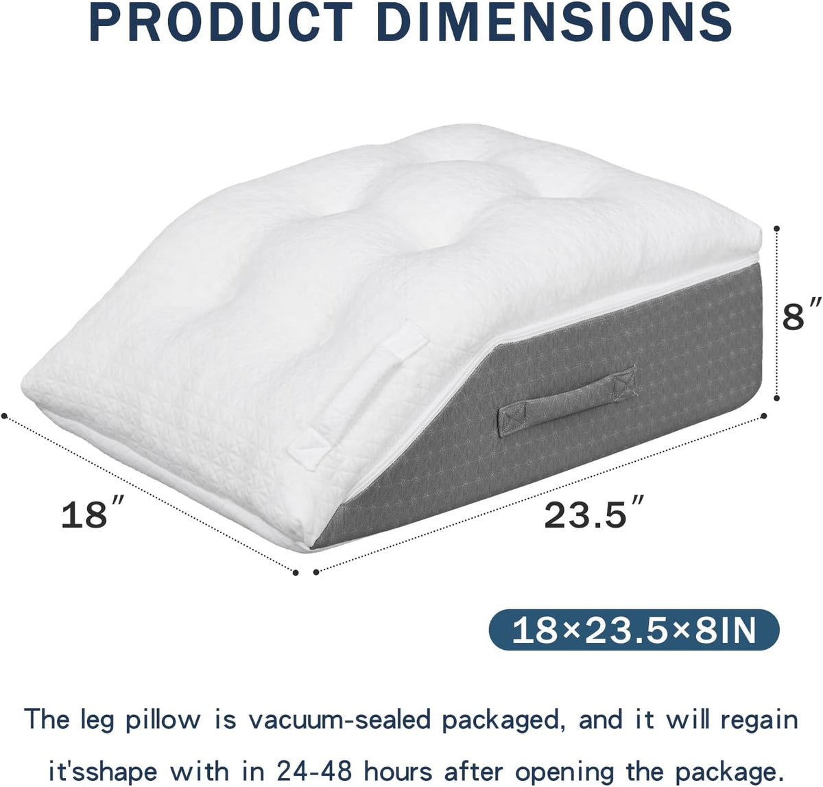 baibu Memory Foam Leg Elevation Pillow, Dual-Layer Patent Design Support Pillow to Raise Feet for Circulation, Leg Wedge Pillow for Sleeping, Knee Pillow for Knee Hip Ankle Pain Relief, 1PC