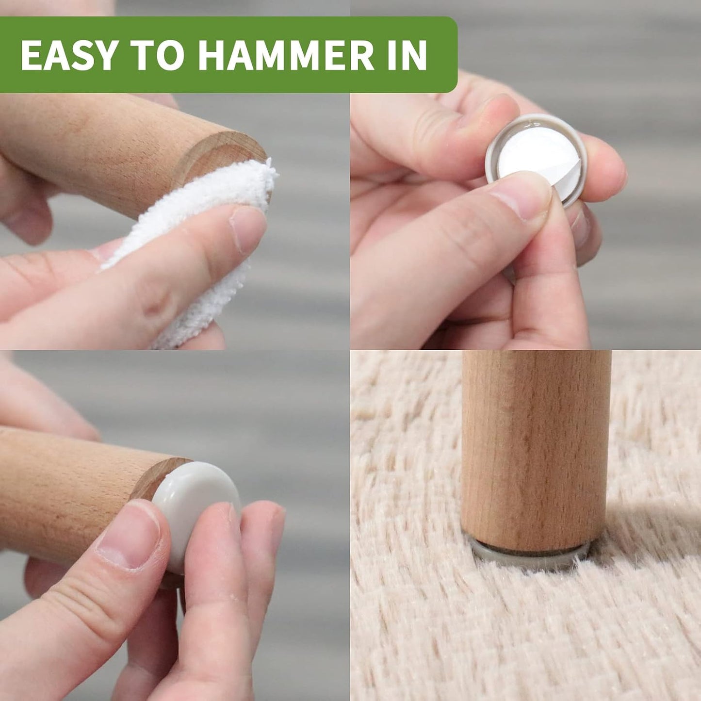 Furniture Sliders for Carpet 8 PCS - 3 1/2" Beige | Furniture Moving Sliders, Chair Leg Floor Protectors, Carpet Sliders for Furniture - Move Your Furniture Easily & Safely