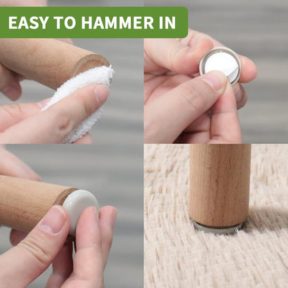 Furniture Sliders for Carpet 8 PCS - 3 1/2" Beige | Furniture Moving Sliders, Chair Leg Floor Protectors, Carpet Sliders for Furniture - Move Your Furniture Easily & Safely