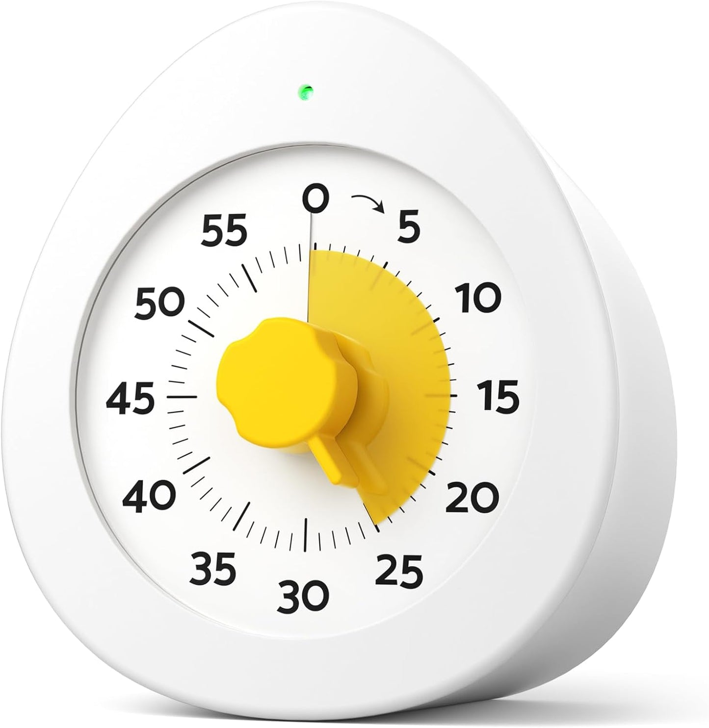 LIORQUE Visual Timer for Kids with Pause, 60 Minute Countdown Timer, White | Non-Ticking, 3 Volume Levels, Back Magnetic, Two Ringing Durations, Light Indicator, for Classroom Kitchen Office ADHD