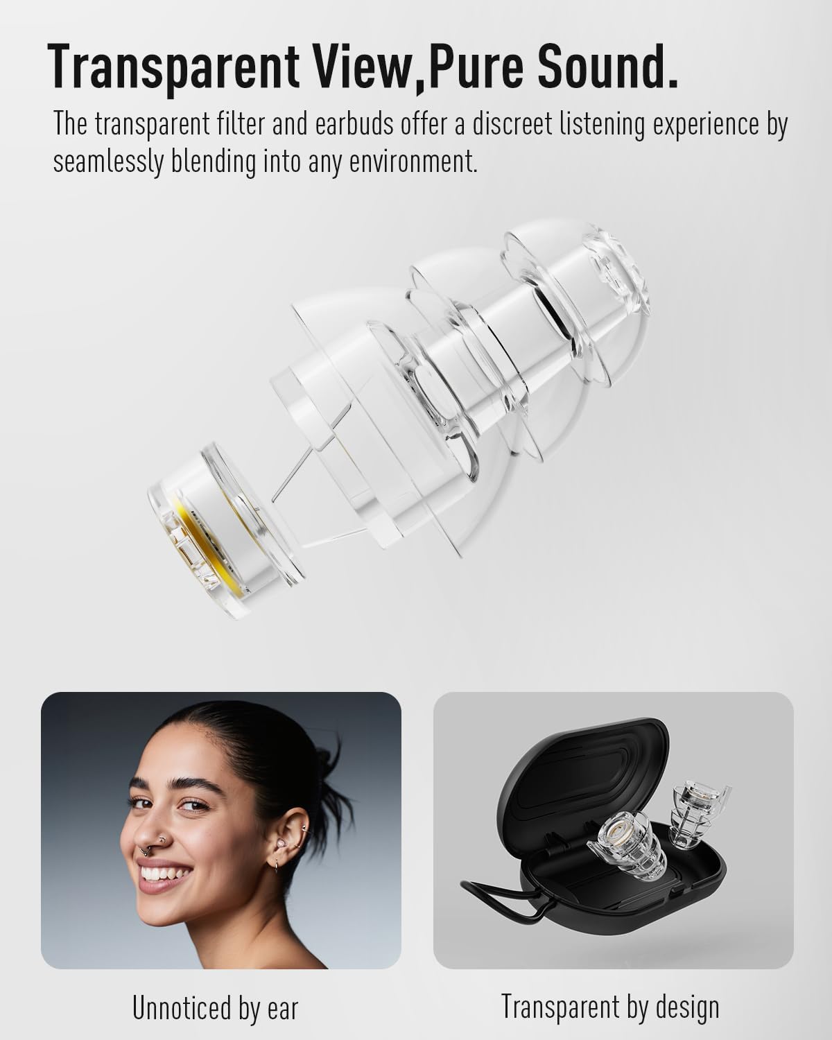 Hearprotek Concert Ear Plugs, 2Pairs Reusable high Fidelity Musician Ear Plugs for Concerts Loud Music-Noise Reduction Ear Protection earplugs for Rave,Festival,Music,Tinnitus Relief