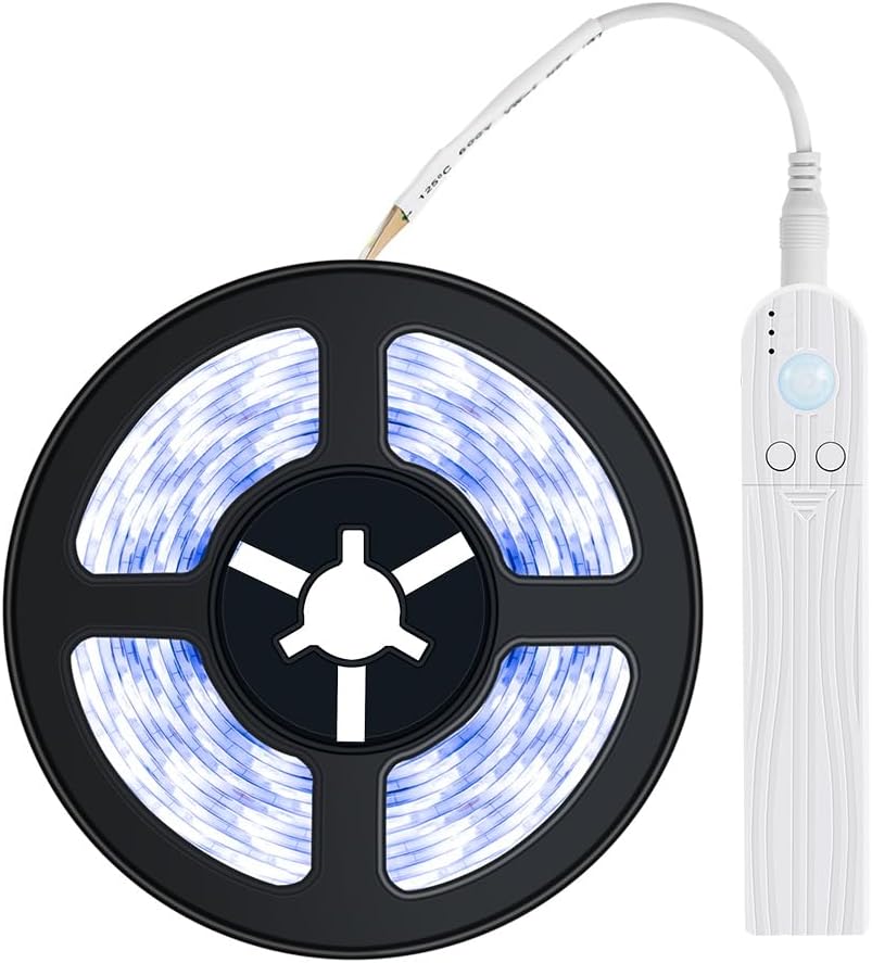 39.37in Wireless PIR LED Strip Light Motion Sensor Tape Light 3 Lighting Modes LED Under Cabinet Lamp 3000K Warm White Waterproof Dimmable Bedroom Nightlight for Room Decor TV Backlight（No Battery）