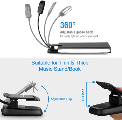 Vekkia 14 LED Rechargeable Book Light for Reading at Night