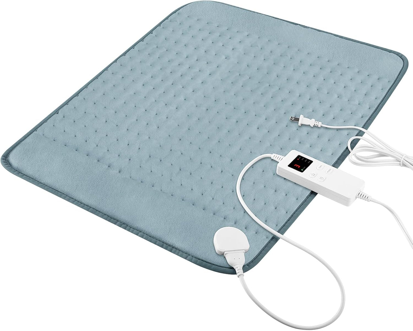 Heating Pad for Period Cramps, Heating Pad for Back/Neck/Shoulder Muscle Pain, 6 Heating&4 Timer Setting, Auto Shut Off, Dry/Moist Heat & Machine Washable, Gray Birthday Christmas Gifts for Women Mom