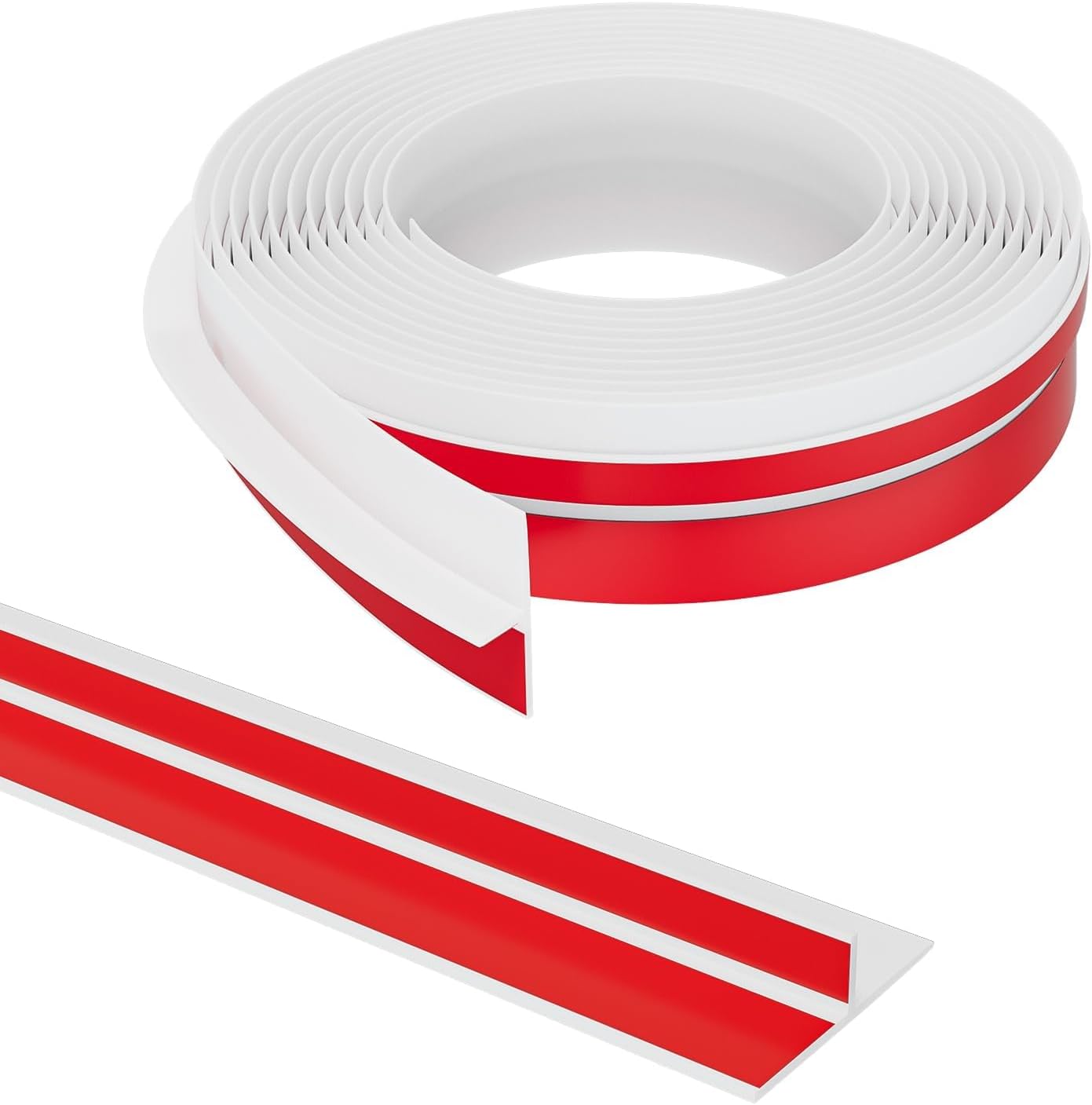 Elvone T-Shaped Weather Stripping Seal, Clear Silicone, 1.97 in x 20 ft | Flexible door seal strip covers door, window, and bathroom gaps; peel-and-stick design helps reduce drafts