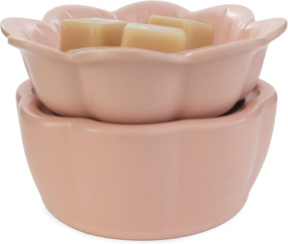 Candle Warmers ETC 2-in-1 Candle and Fragrance Warmer for Warming Scented Candles or Wax Melts and Tarts with to Freshen Room, Pewter Walnut