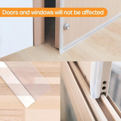 36 Ft Weather Stripping Door Seal Strip Tape,Silicone Door Draft Stopper,Self Adhesive Shower Door Bottom Seal and Door Insulation Strip for Door Frame Windows and Glass Gaps (Transparent, 35mm)