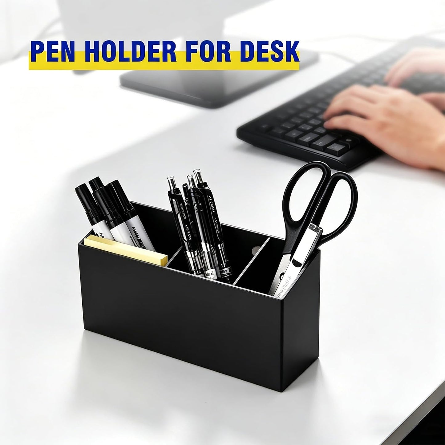 Magnetic Marker Holder for Whiteboard, Fridge, Teacher Must Have | Acrylic Magnet Dry Erase Pen Holder for Refrigeator, Anti-slip Pencil Holder for Classroom, Locker Organizer Accessories