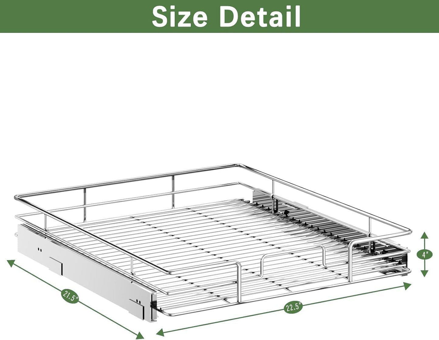 LOVMOR 2 Tier Individual Pull Out Cabinet Organizer 11" W x 18" D, Slide Out Kitchen Cabinet Storage Sliding Shelves