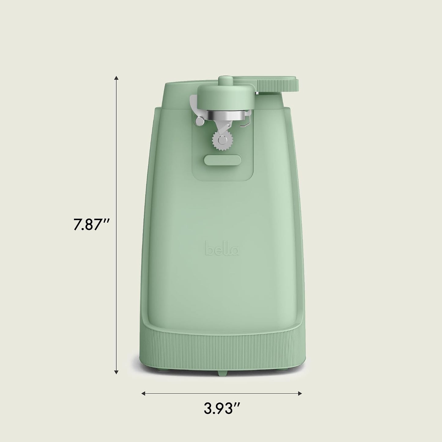 bella Automatic Can Opener, Hands Free, Battery Operated, Cordless, Stainless steel blade to open any Size Can with Magnet to Safely Remove Lid, Seamless Opening Decreases Sharp Edges, Slate