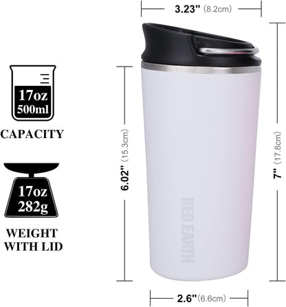GiNT 17oz Travel Tea Mug with Infuser, 2 Lids. Vacuum Insulated 316 Stainless Steel Coffee Mug. Dishwasher Safe Tea Cup with Strainer for Hot & Cold Brew Coffee. Mothers Day Gifts for Mom (Green)