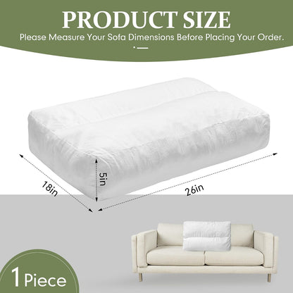JZHLLA Shredded Foam Sofa Back Cushions Replacement Fluffy Memory Sponge Couch Pillow with Quilted Design 26x18x5 Inch Lumbar Support Pillow for Sofa Bed Floor