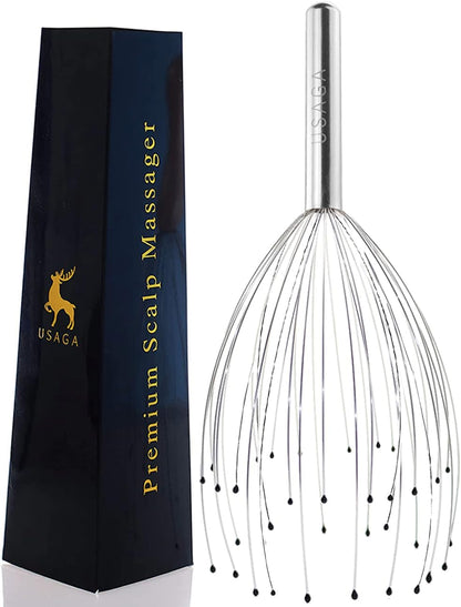 USAGA 36 Fingers Head Massager Scalp Massager Head Scratcher (Black)