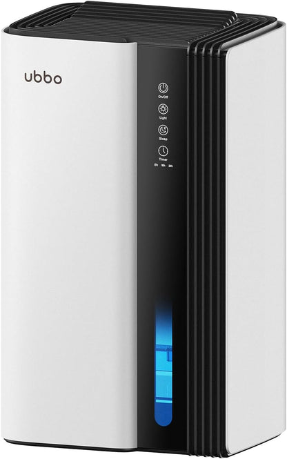 UBBO 95oz Dehumidifiers for Home, 1000 Sq.Ft Dehumidifier with Drain Hose - Auto Shut Off, Timer, Sleep Mode & Drain Hose - 7 Color Light for Bedroom, Bathroom, RV - Black