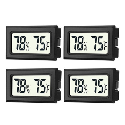 JEDEW 2 Pack Mini Digital Hygrometer Thermometer Gauge, Indoor Outdoor Temperature Humidity Meter for Humidifiers Greenhouse Reptile Plant Humidors, Large LCD Screen, Display in Fahrenheit (℉) (2)