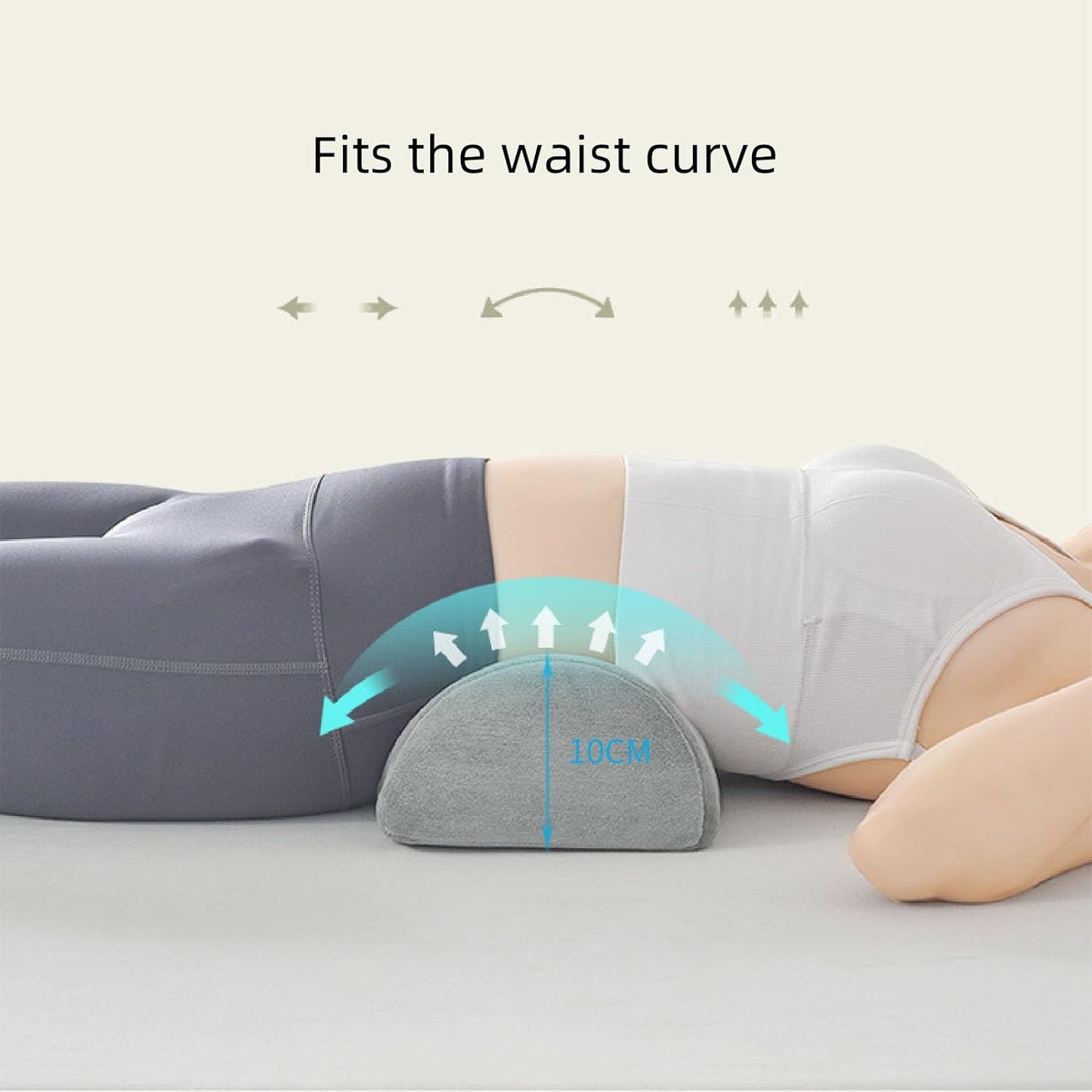 Half Moon Pillow - Ergonomic Memory Foam Knee Pillow for Back Sleeping, High Rebound Bolster for Legs, Waist & Neck Support