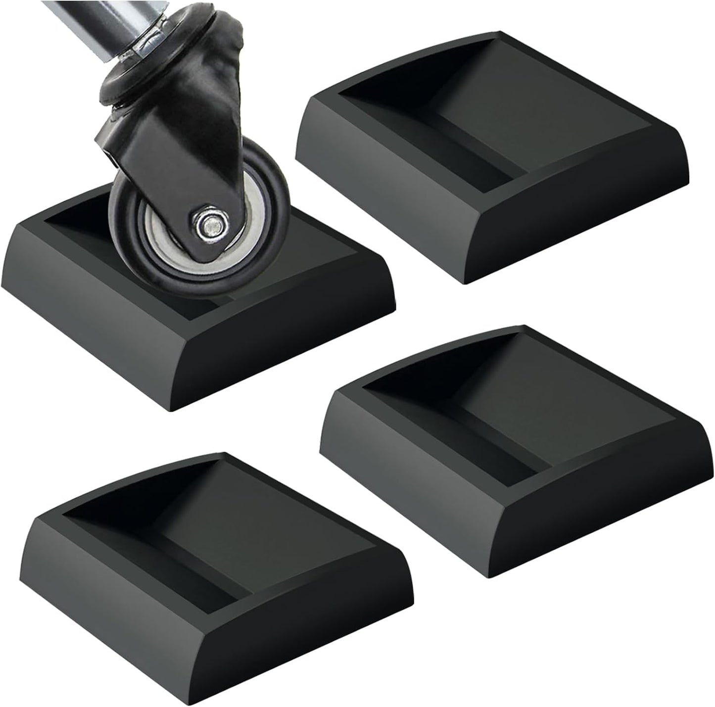 WELLGO Bed Stoppers & Furniture Cups 3"x3" 4Pack - Premium Silicone Casters Furniture Wheel Stoppers fit All Wheels of Furniture, Sofa Bed Chairs-Made up of Solid Silicone Prevents Scratches