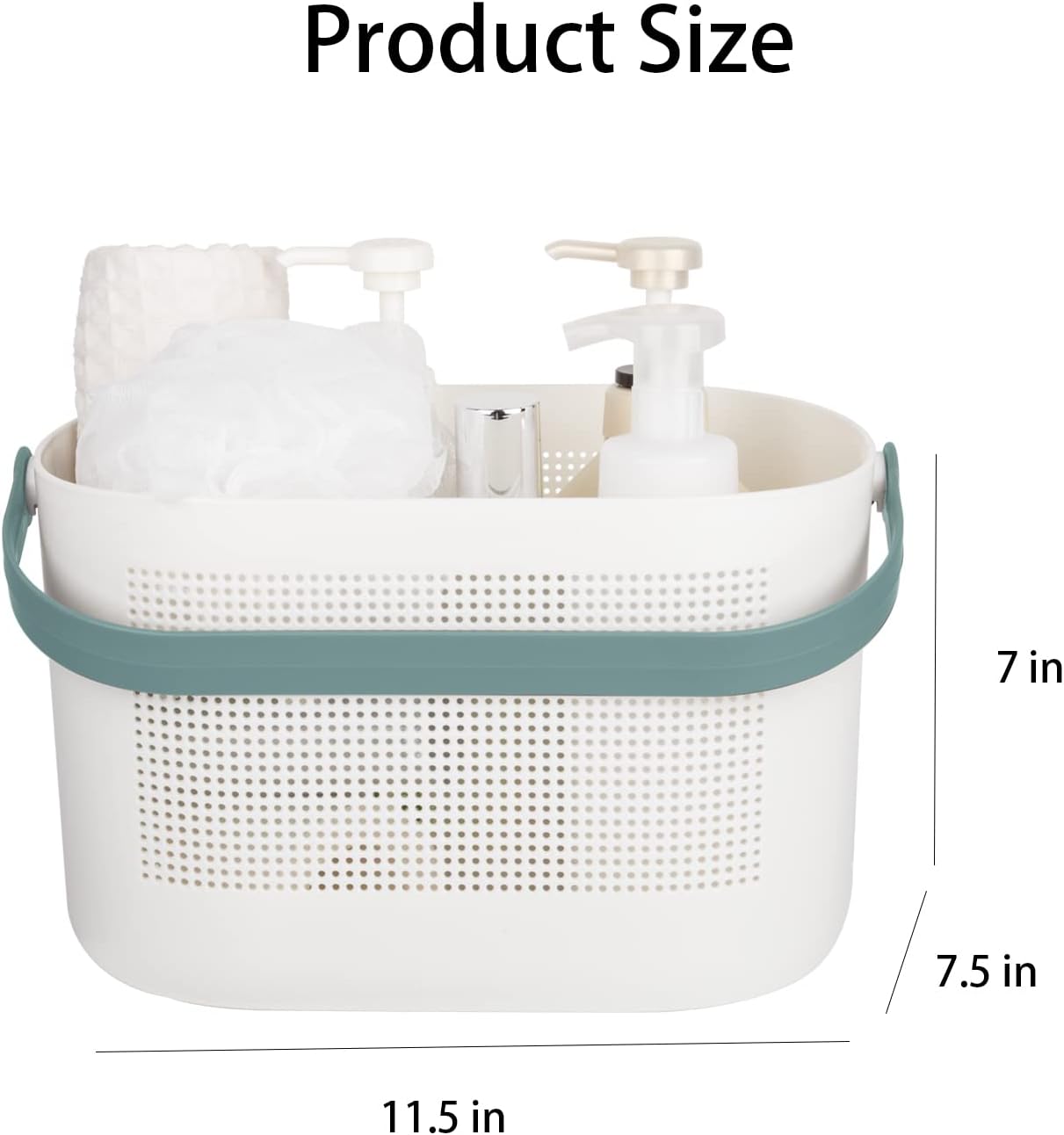Plastic Portable Shower Caddy Basket, Storage Organizer with Handle, Yellow | Bottom Drain Holes, Keep Dry, Sturdy and Durable, Easy to Carry for Bathroom, Kitchen, Dorm Room, RV, College