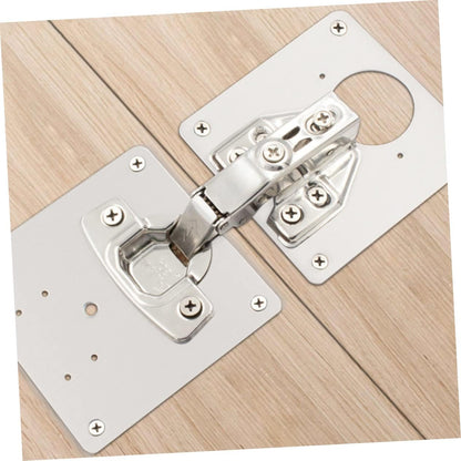 5pcs Stainless Steel Hinge Repair Plate Kit Screws Door Hinge Brackets for Cabinet and Furniture Repair Easy Installation and Stable Support