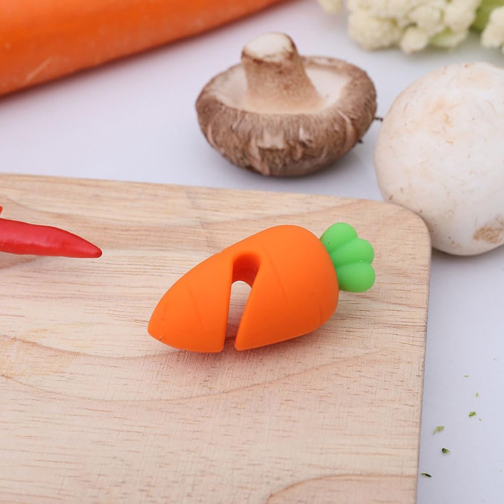 DOITOOL 8Pcs Silicone Pot Lid Lifters Heat Resistant Spill-Proof Boil Stoppers for Kitchen Soup Pots Convenient Lid Holders to Prevent Overflow Cute Carrot and Chili Design