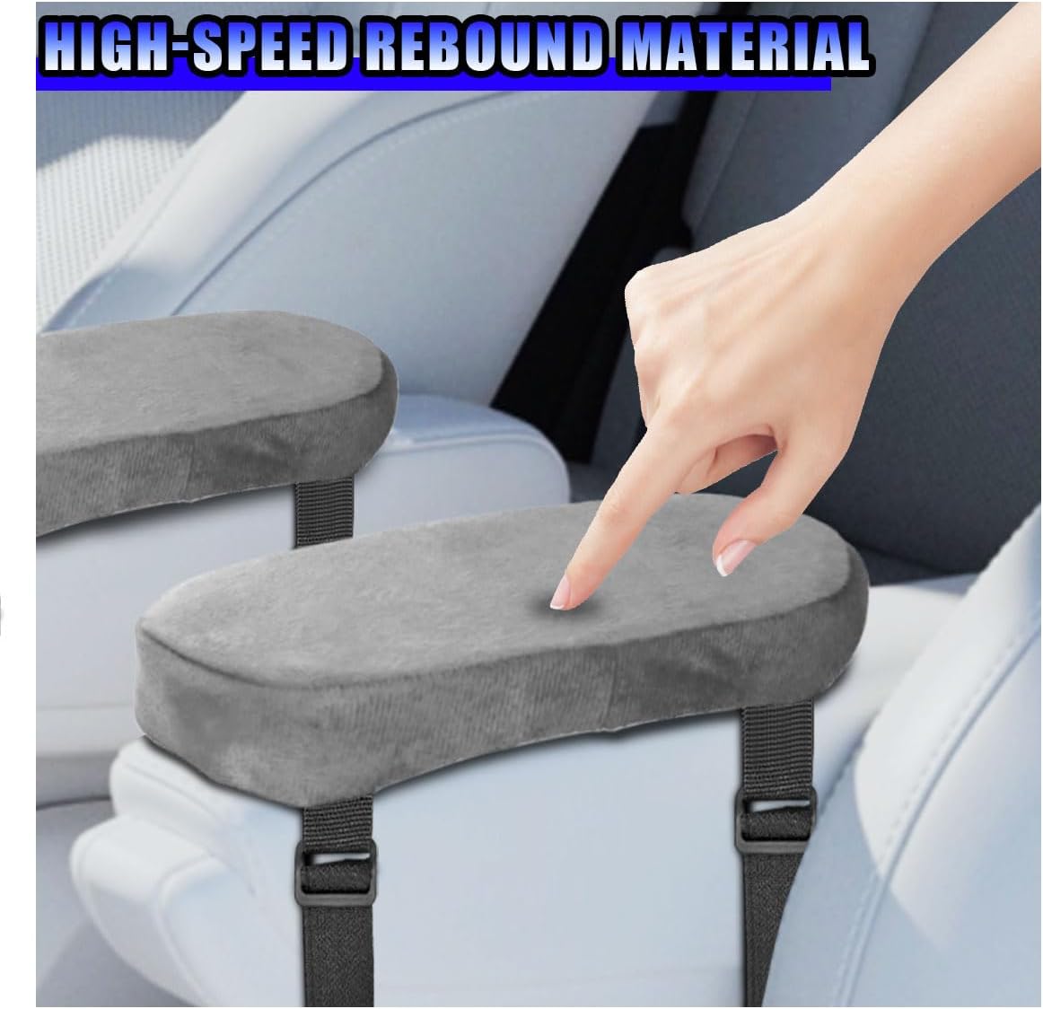 2PCS Car Elbow Pad Arm Rest Cover, Soft Armrest Cushion Pad, Black