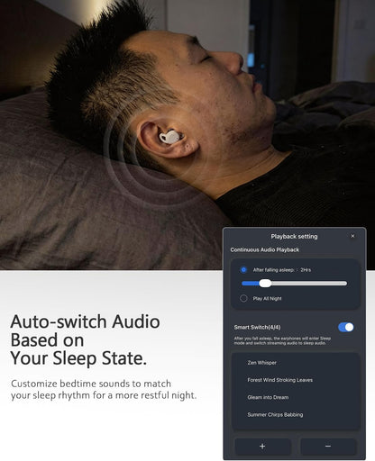 Sleep ANC Earbuds, Noise Cancelling Comfortable Side Sleeper Headphones