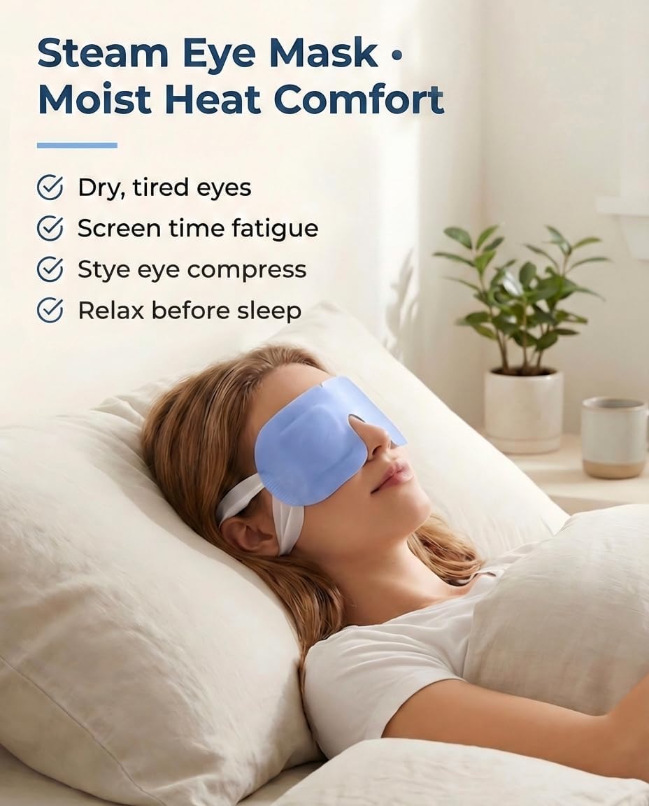 16 Pack Steam Eye Masks for Dry Eyes, Disposable Self-Heating Warm Compress