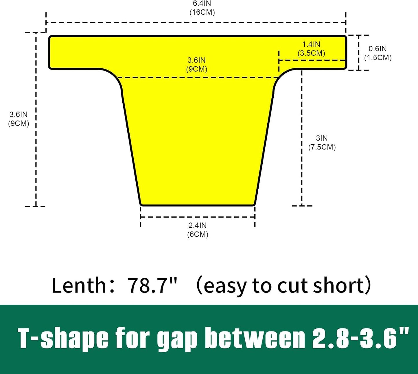 Bed Filler for Headboard, Suitable for Gap 1-2" of King Queen Twin Bed, 78.7'' Long Wedge Sleeping Pillow, Foam Mattress Gap Filler