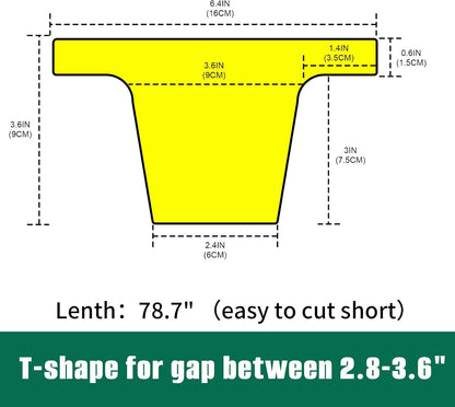 Bed Filler for Headboard, Suitable for Gap 1-2" of King Queen Twin Bed, 78.7'' Long Wedge Sleeping Pillow, Foam Mattress Gap Filler