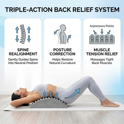 Foam Back Stretcher for Gentle Daily Stretching | Lumbar Support Pillow, Lower Back Relief, Posture Correction, Spine Support, Lightweight