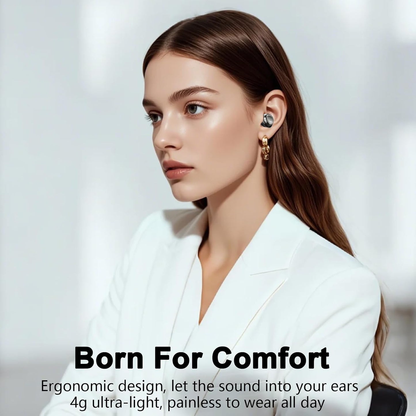 Sleep Ear Buds, 2025 True Wireless Earbuds, Ultra-Mini Bluetooth 5.4 Earbuds for Side Sleepers, 42H Play Hi-Fi Stereo 3D Bass Noise Cancelling Bluetooth headphones, USB C, IP7 Waterproof LED Earphones
