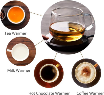 Coffee Mug Warmer Set, Smart Coffee Warmer for Desk Auto Shut Off, Cup Warmer for Office Home Use, 2 Temperature Control Heated, 13.5 oz Flat Bottom Coffee Mug, Gifts for Women, Matte Pink
