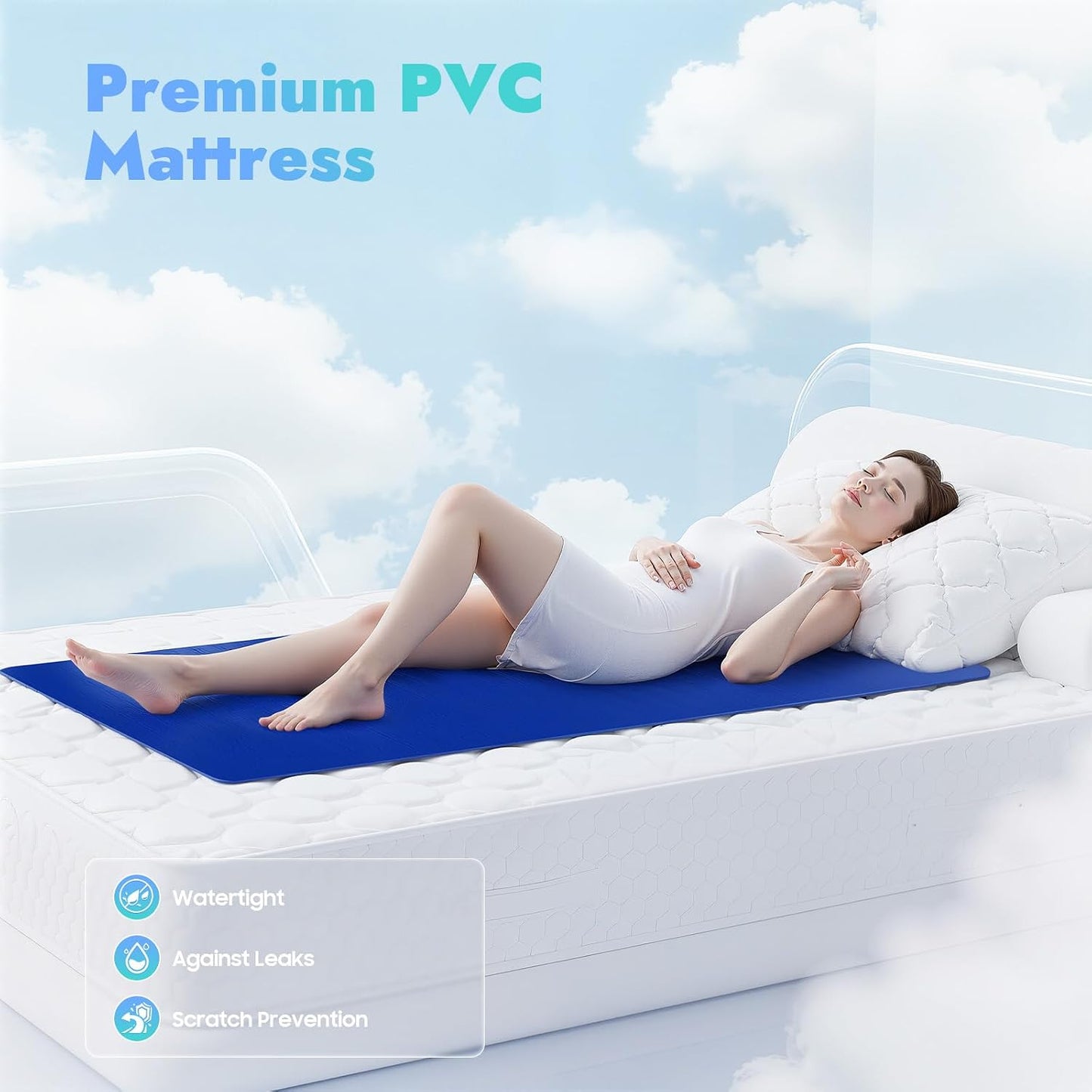 Bed Cooling System with LCD Panel, 1-9H Adjustable Timer, 2 Speeds | 6W Water Cooling Mattress Pad for Hot Sleepers, Low Noise, Beat Night Sweats, Cooling Mat for Student Dormitory, Nursing Home