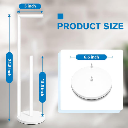 Toilet Paper Holder Stand, Brushed Nickel Toilet Paper Holder Free Standing | Stainless Steel Toilet Paper Holder for 4 Rolls, Bathroom Organizers and Storage with Anti-Slip Base and Rustproof