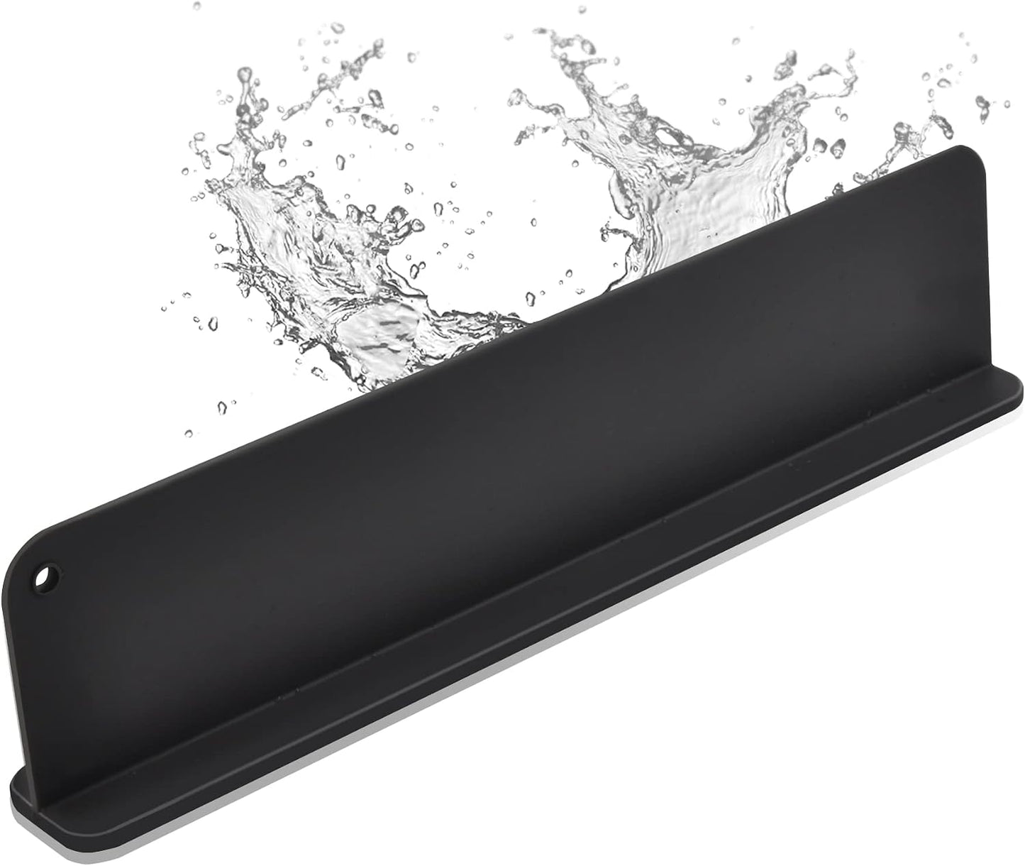 Mofason Silicone Sink Splash Guard for Kitchen Water Splash Guard, Black | 17.3"x4.1" sink splash guard for kitchen sink area suction cups, sink backsplash guard Fits front edge counter behind faucet