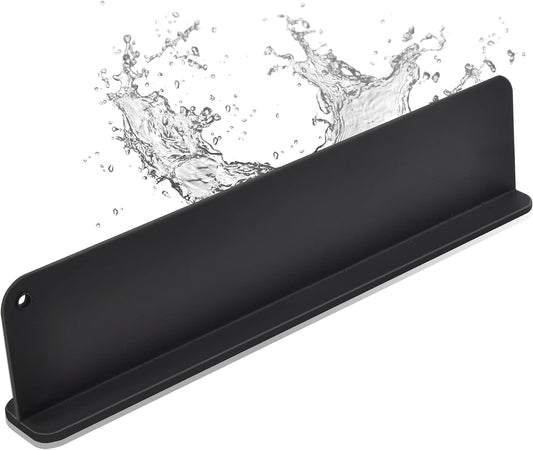 Mofason Silicone Sink Splash Guard for Kitchen Water Splash Guard, Black | 17.3"x4.1" sink splash guard for kitchen sink area suction cups, sink backsplash guard Fits front edge counter behind faucet