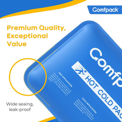 Comfpack Soft Ice Packs for Injuries Reusable, Double Side Hot Cold Therapy | 2 Pack, Gel Ice Packs for Injuries, Headaches, Muscle Pain Relief, Long-Lasting Ice Pack for Knee, Shoulder, Ankle, Leg, Neck