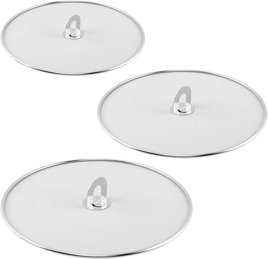 Splatter Screen for Frying Pan, Set of 3 Grease Guards, 10 11.5 13 in