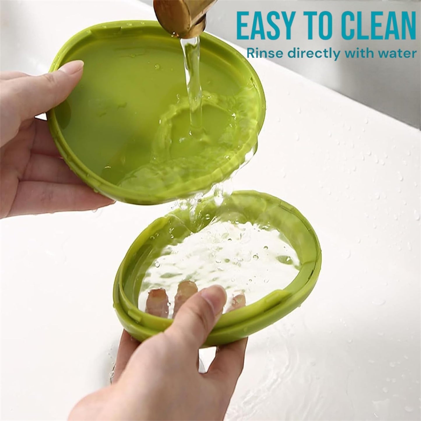 4Pcs Silicone Food Storage Containers with Bonus Knife - Reusable for Avocado, Onion,Tomato & Limon.