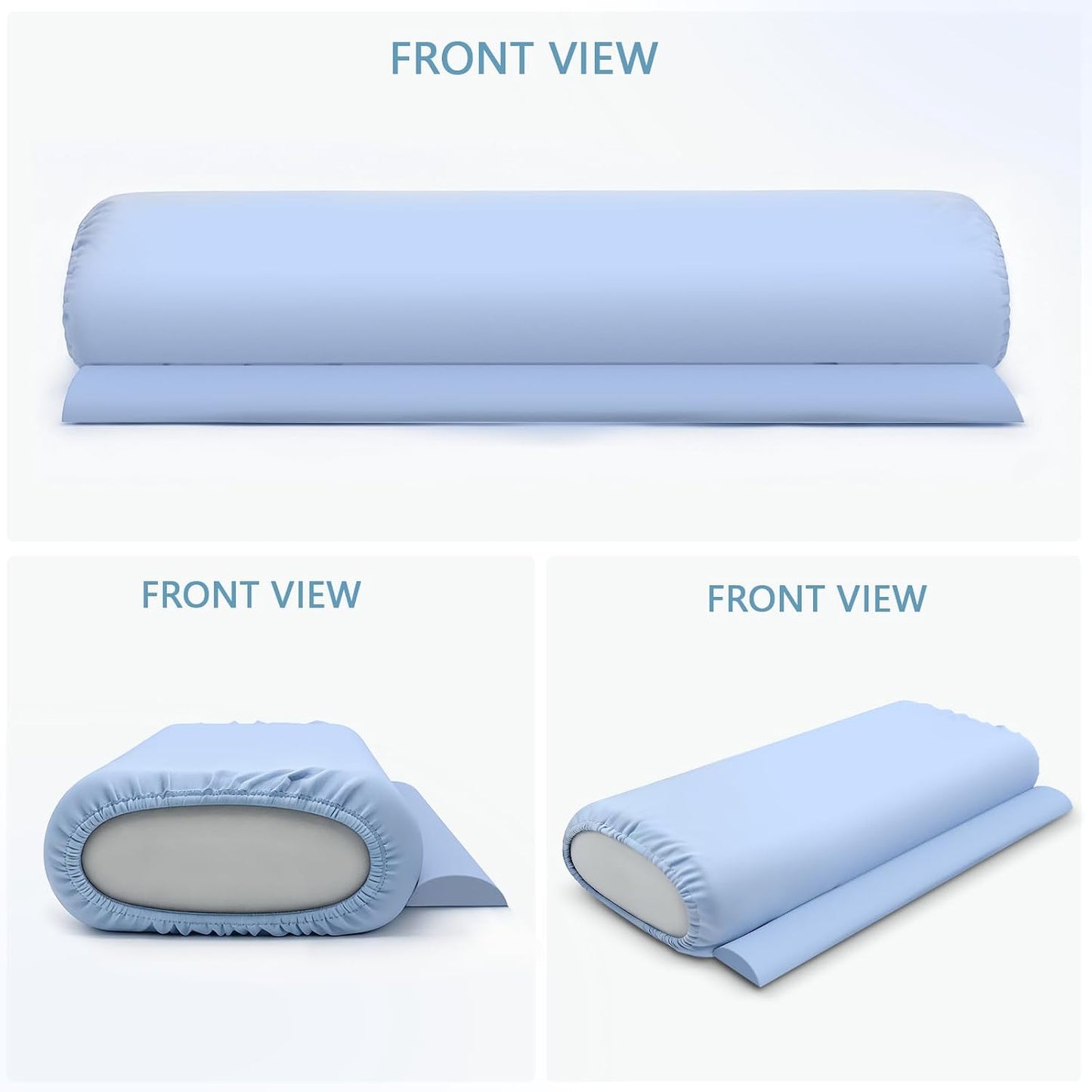Ergonomic Cervical Neck Pillow, Memory Foam Travel Neck Support Pillow for Side, Back & Stomach Sleepers, Neck Roll Pillow for Pain Relief with Breathable Cover and Storage Bag